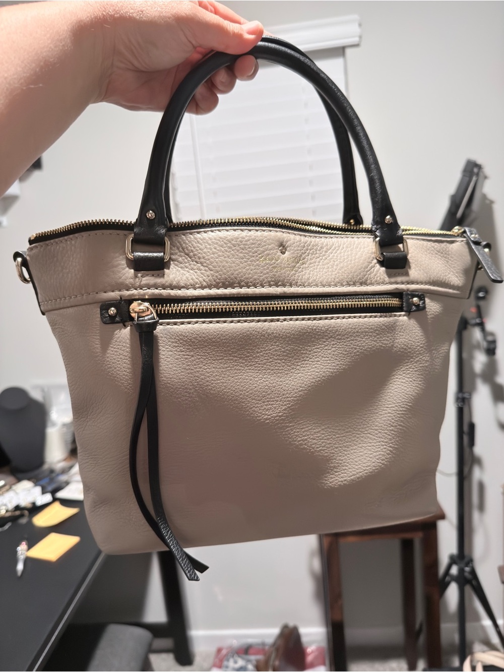 Kate Spade Beige Leather Bag